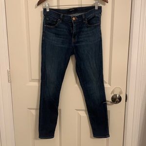 J brand dark wash mid rise ankle skinny jean